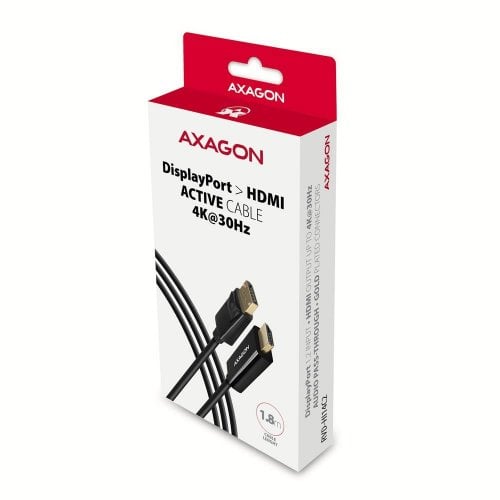 Кабель AXAGON DisplayPort to HDMI V1.4b 4K 1.8m (RVD-HI14C2) Black купить в Украине | Telemart фото