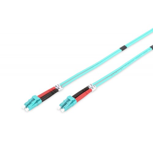 Оптичний патч-корд Digitus Fiber LC-LC Duplex MM OM3 50/125 2m LSZH (DK-2533-02/3) Aqua купити в Україні | Telemart фото