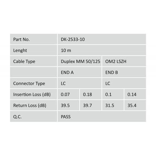 Оптичний патч-корд Digitus Fiber LC-LC Duplex MM OM4 50/125 10m LSZH (DK-2533-10-4) купити в Україні | Telemart фото
