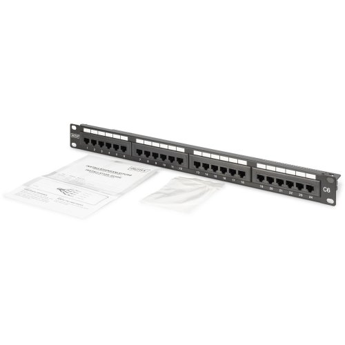 Патч-панель Digitus Cat6 UTP 24-Port LSA 19in 1U (DN-91624U-CR) Black купити в Україні | Telemart фото