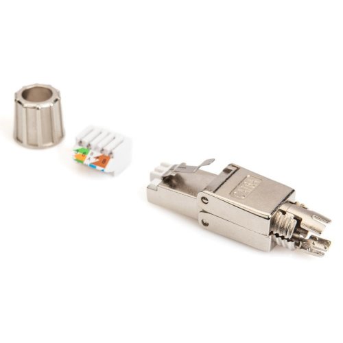 Коннектор Digitus Cat6a Shielded RJ45 Field Termination Plug Tool-free (DN-93634) Silver купить в Украине | Telemart фото