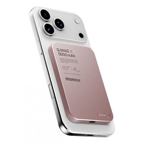 Powerbank Momax Q.MAG X 5000mAh 20W (IP116AP) Pink купить в Украине | Telemart фото