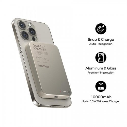 Powerbank Momax Q.MAG X1 10000mAh 20W (IP117AE) Titanium купить в Украине | Telemart фото