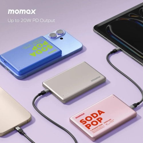 Powerbank Momax 5000mAh 20W (IP135AP2) Pink купить в Украине | Telemart фото