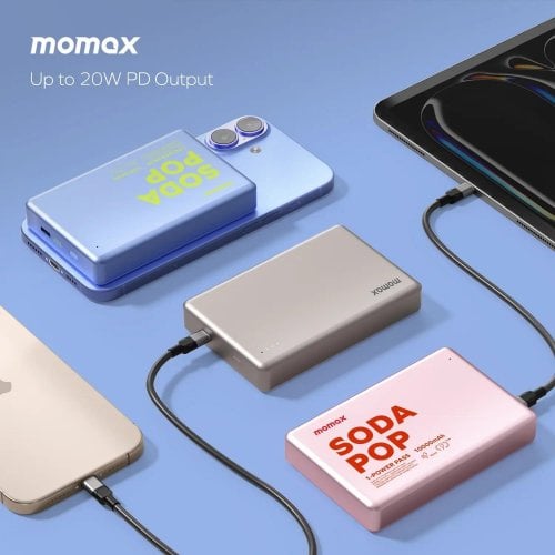 Powerbank Momax 10000mAh 20W (IP137AP2) Pink купить в Украине | Telemart фото