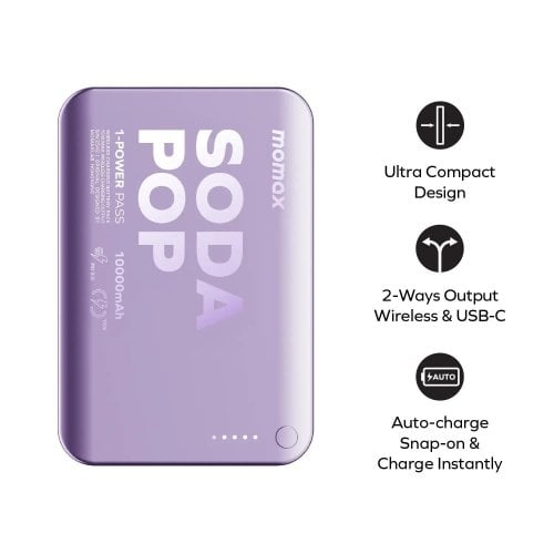 Powerbank Momax 10000mAh 20W (IP166U) Purple купить в Украине | Telemart фото