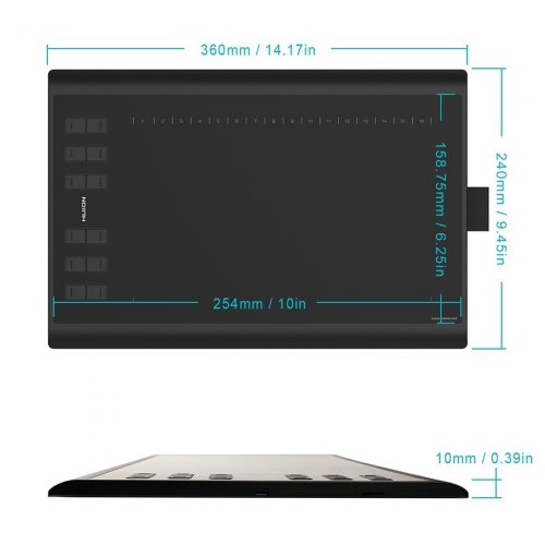 Графічний планшет Huion New 1060 Plus Black купити в Україні | Telemart фото