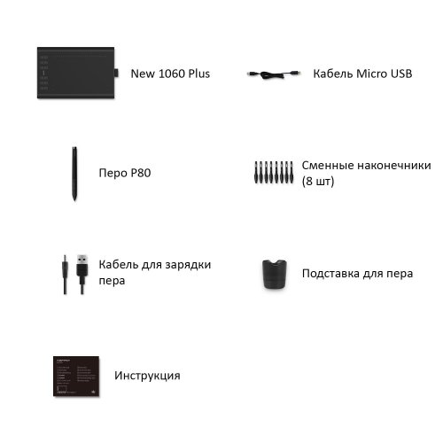 Графічний планшет Huion New 1060 Plus Black купити в Україні | Telemart фото