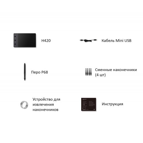 Графічний планшет Huion H420 Black купити в Україні | Telemart фото