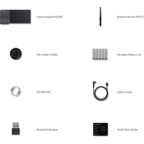 Графический планшет Huion Inspiroy Keydial (KD200) Grey купить в Украине | Telemart фото