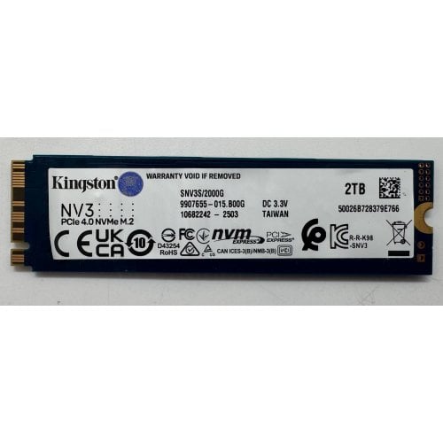 Ssd-диск Kingston NV3 3D NAND 2TB M.2 (2280 PCI-E) NVMe x4 (SNV3S/2000G) (Відновлено продавцем, 917866) купити в Україні | Telemart фото