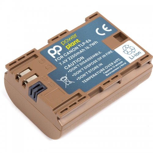 Аккумулятор для фотоаппарата PowerPlant Canon TLP-E6 2250mAh Type-C (CB970896) купить в Украине | Telemart фото