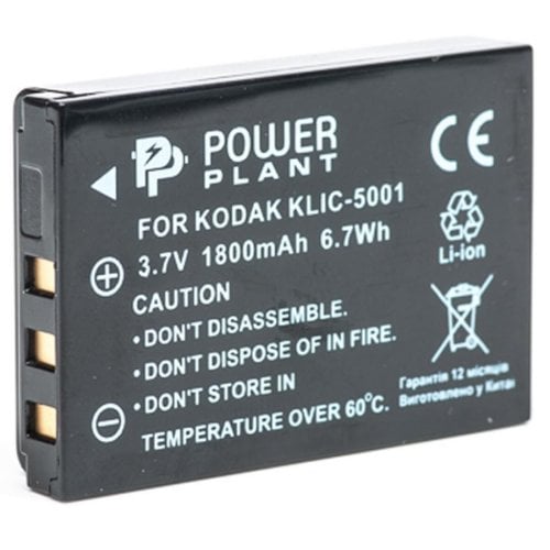Аккумулятор для фотоаппарата PowerPlant Kodak KLIC-5001/DB-L50 1800mAh (DV00DV1151) купить в Украине | Telemart фото