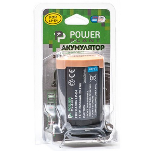 Акумулятор для фотоапарата PowerPlant Canon LP-E4 2650mAh (DV00DV1215) купити в Україні | Telemart фото