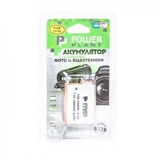 Акумулятор для фотоапарата PowerPlant Canon LP-E8 1300mAh (DV00DV1255) купити в Україні | Telemart фото