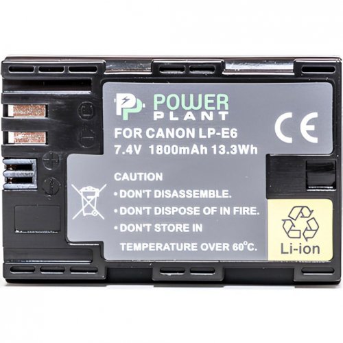 Акумулятор для фотоапарата PowerPlant Canon LP-E6 Chip 1800mAh (DV00DV1243) купити в Україні | Telemart фото