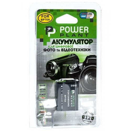 Акумулятор для фотоапарата PowerPlant Samsung BP70A 850mAh (DV00DV1261) купити в Україні | Telemart фото