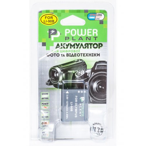 Акумулятор для фотоапарата PowerPlant Olympus Li-90B 1270mAh (DV00DV1307) купити в Україні | Telemart фото