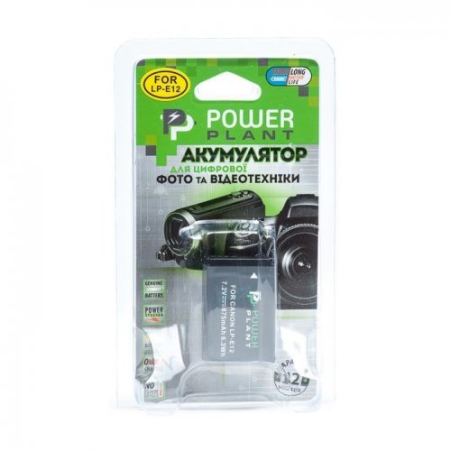 Акумулятор для фотоапарата PowerPlant Canon LP-E12 875mAh (DV00DV1311) купити в Україні | Telemart фото