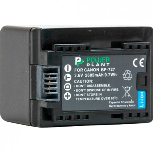 Аккумулятор для видеокамеры PowerPlant Canon BP-727 Chip 2685mAh (DV00DV1386) купить в Украине | Telemart фото