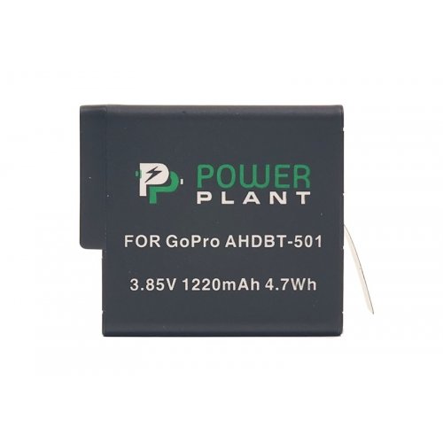 Акумулятор PowerPlant for GoPro AHDBT-501 1220mAh (CB970124) купити в Україні | Telemart фото