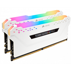 Фото Corsair DDR4 16GB (2x8GB) 3000Mhz Vengeance RGB Pro (CMW16GX4M2C3000C15W) White