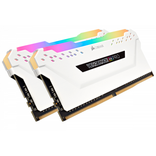 Фото ОЗУ Corsair DDR4 16GB (2x8GB) 3000Mhz Vengeance RGB Pro (CMW16GX4M2C3000C15W) White