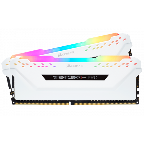 Photo RAM Corsair DDR4 16GB (2x8GB) 3000Mhz Vengeance RGB Pro (CMW16GX4M2C3000C15W) White