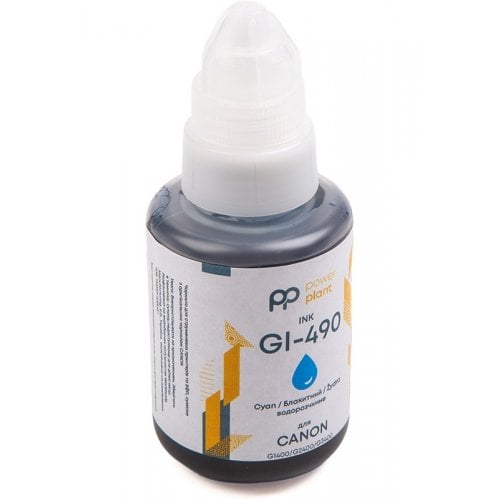 Чорнило PowerPlant Canon GI-490 140ml (PP490C) Cyan купити в Україні | Telemart фото