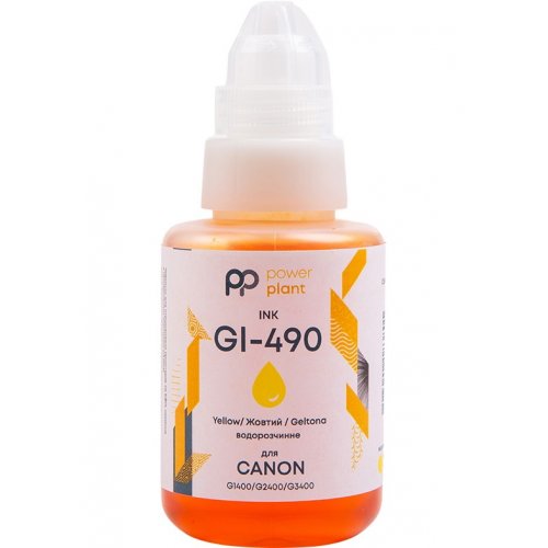 Чорнило PowerPlant Canon GI-490 140ml (PP490Y) Yellow купити в Україні | Telemart фото