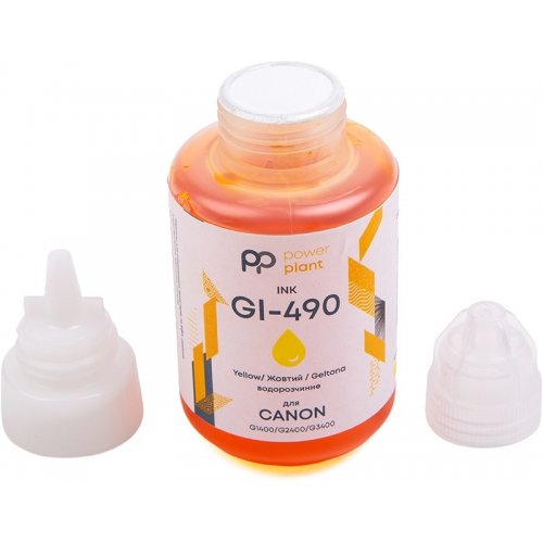 Чорнило PowerPlant Canon GI-490 140ml (PP490Y) Yellow купити в Україні | Telemart фото