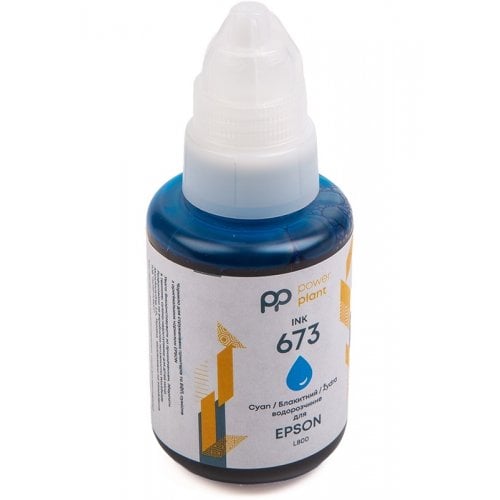 Чорнило PowerPlant Epson 673 140ml (PP673C) Cyan купити в Україні | Telemart фото
