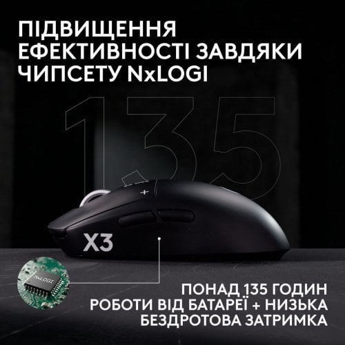 Уценка мышка Logitech G Pro X3 Superstrike Lightspeed Wireless (910-007878) Midnight Black (Вскрытая упаковка, 918516) купить в Украине | Telemart фото