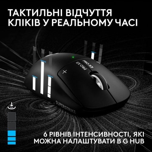 Уценка мышка Logitech G Pro X3 Superstrike Lightspeed Wireless (910-007878) Midnight Black (Вскрытая упаковка, 918516) купить в Украине | Telemart фото