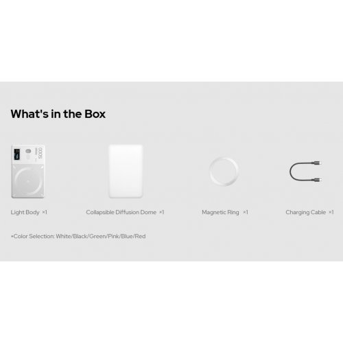 Видеосвет для смартфона + повербанк Godox MA5R Magnetic Charging Full-Color LED White купить в Украине | Telemart фото