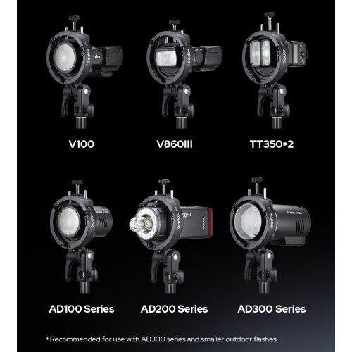 Держатель для накамерной вспышки Godox S3 Speedlite Bracket Bowens Mount купить в Украине | Telemart фото