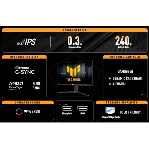 Монітор Asus 27" TUF Gaming VG279QML5A (90LM0C20-B01171) Black (Відновлено продавцем, 918640) купити в Україні | Telemart фото
