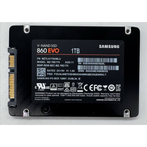 Ssd-диск Samsung 860 EVO V-NAND MLC 1TB 2.5" (MZ-76E1T0B) (Восстановлено продавцом, 918687) купить в Украине | Telemart фото