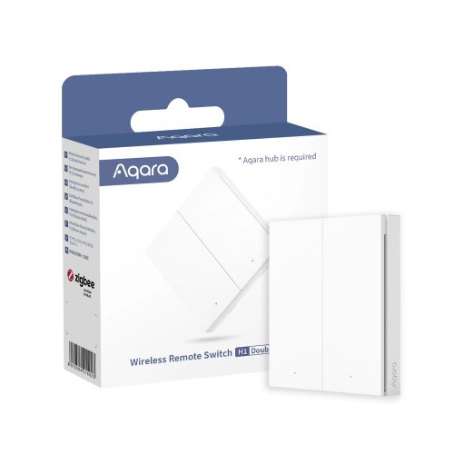 Умный беспроводной выключатель Aqara Wireless Remote Switch H1 Double Rocker (WRS-R02) White купить в Украине | Telemart фото
