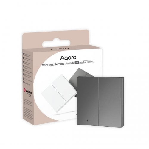 Умный беспроводной выключатель Aqara Wireless Remote Switch H1 Double Rocker (WRS-R02_G) Gray купить в Украине | Telemart фото
