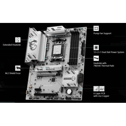 Уцінка материнська плата MSI B850 GAMING PLUS WIFI6E (sAM5, AMD B850) (Розкрита упаковка, 918753) купити в Україні | Telemart фото