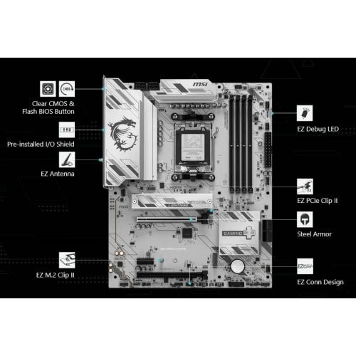 Уцінка материнська плата MSI B850 GAMING PLUS WIFI6E (sAM5, AMD B850) (Розкрита упаковка, 918753) купити в Україні | Telemart фото