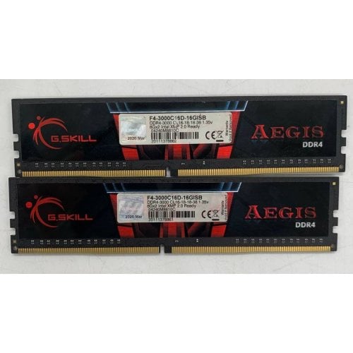Озу G.Skill DDR4 16GB (2x8GB) 3000Mhz Aegis (F4-3000C16D-16GISB) (Восстановлено продавцом, 918759) купить в Украине | Telemart фото