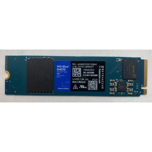 Ssd-диск Western Digital Blue SN570 1TB M.2 (2280 PCI-E) NVMe x4 (WDS100T3B0C) (Восстановлено продавцом, 918767) купить в Украине | Telemart фото