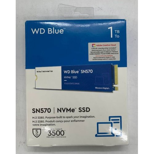 Ssd-диск Western Digital Blue SN570 1TB M.2 (2280 PCI-E) NVMe x4 (WDS100T3B0C) (Восстановлено продавцом, 918767) купить в Украине | Telemart фото