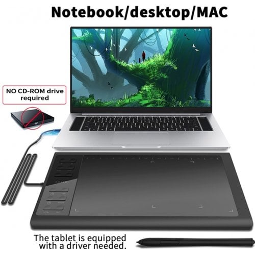 Графический планшет Bosto 1060 Plus (B1060PLUS) Black купить в Украине | Telemart фото