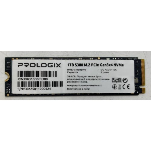 Ssd-диск Prologix S380 3D TLC 1TB M.2 (2280 PCI-E) NVMe x4 (PRO1000GS380) (Восстановлено продавцом, 918842) купить в Украине | Telemart фото