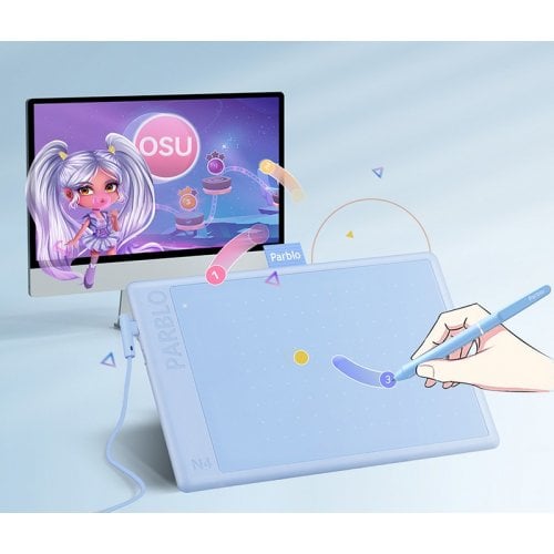 Графічний планшет Parblo Ninos N4 (NINOSN4B) Blue купити в Україні | Telemart фото