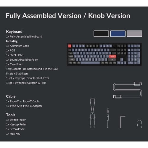 Уценка клавиатура Keychron Q6 QMK RGB Gateron G Pro Red Hot-Swap Knob (Q6M1) Carbon Black (Вскрытая упаковка, 918870) купить в Украине | Telemart фото