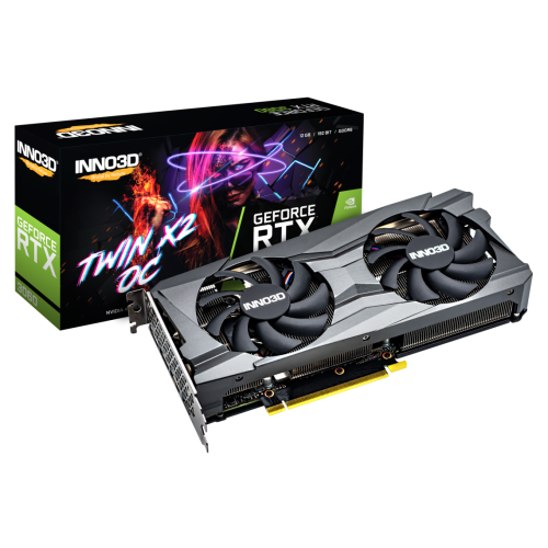 Відеокарта Inno3D GeForce RTX 3060 Twin X2 OC 12288MB (N30602-12D6X-11902120) (Відновлено продавцем, 919020) купити в Україні | Telemart фото